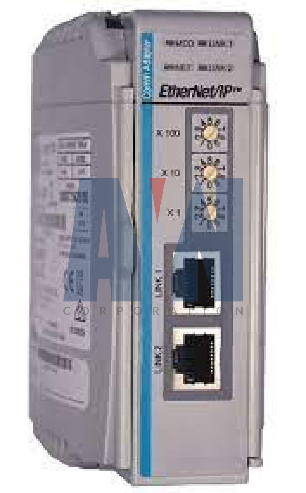 ALLEN BRADLEY 1769-AENTR COMMUNICATIONS ADAPTER MODULE DISTRIBUTED I/O OVER ETHERNET/IP 24 VDC 500 MA 10/100 MBPS DUAL PORT